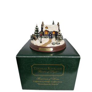 vintage thomas kinkade lighted cottage collection "stonehearth cottage"